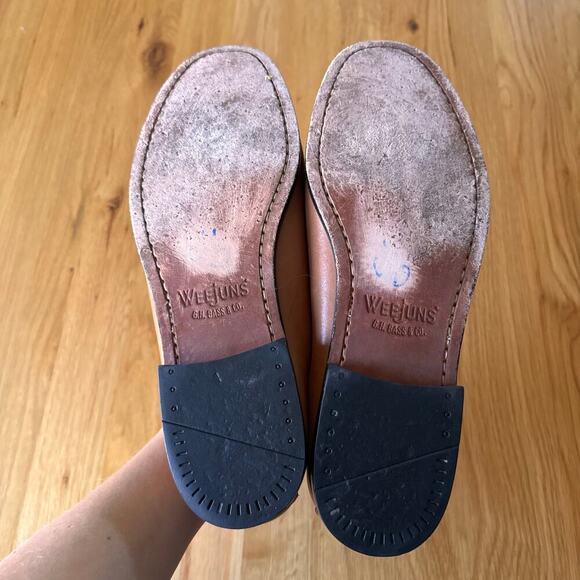 G.H. Bass Weejuns Men's Logan Flat Strap Leather Penny Loafer Tan Size 10 - Picture 13 of 14